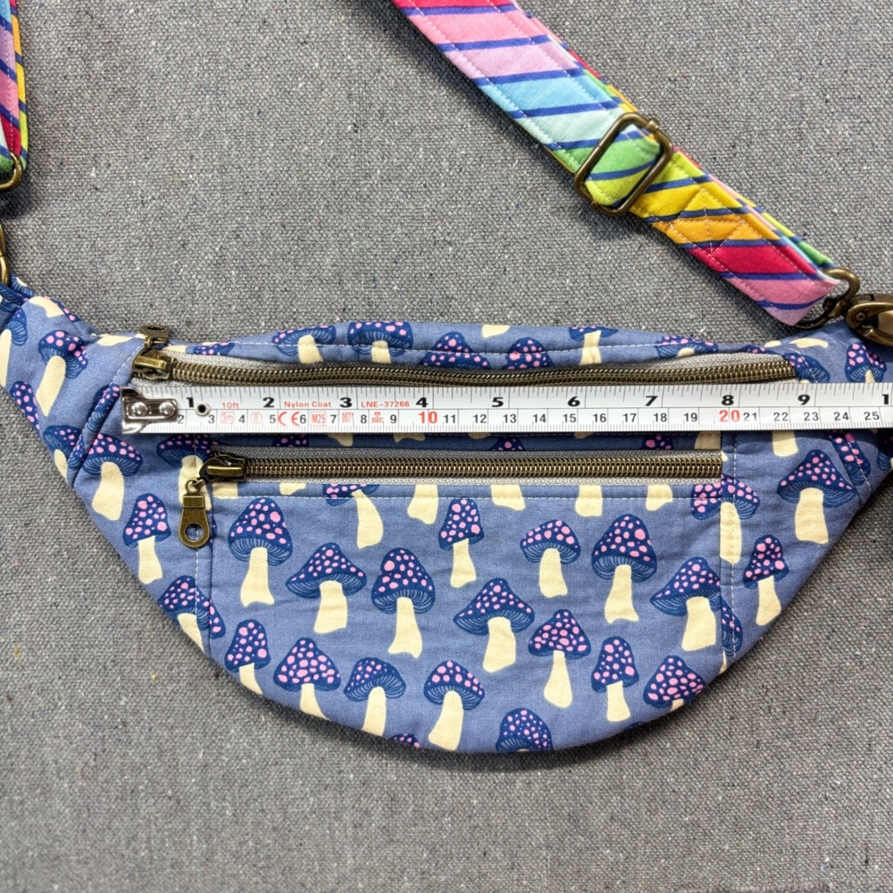 EMORIGINAL Quilted Mushroom Fanny Pack – Handmade Whimsical Fairycore Belt Bag - Picture 8 of 8